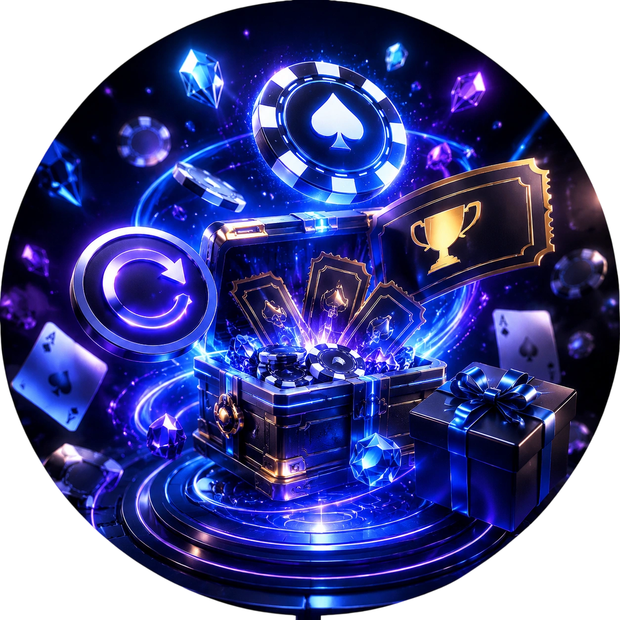 WPT Global open chest with tournament tickets and spade chips