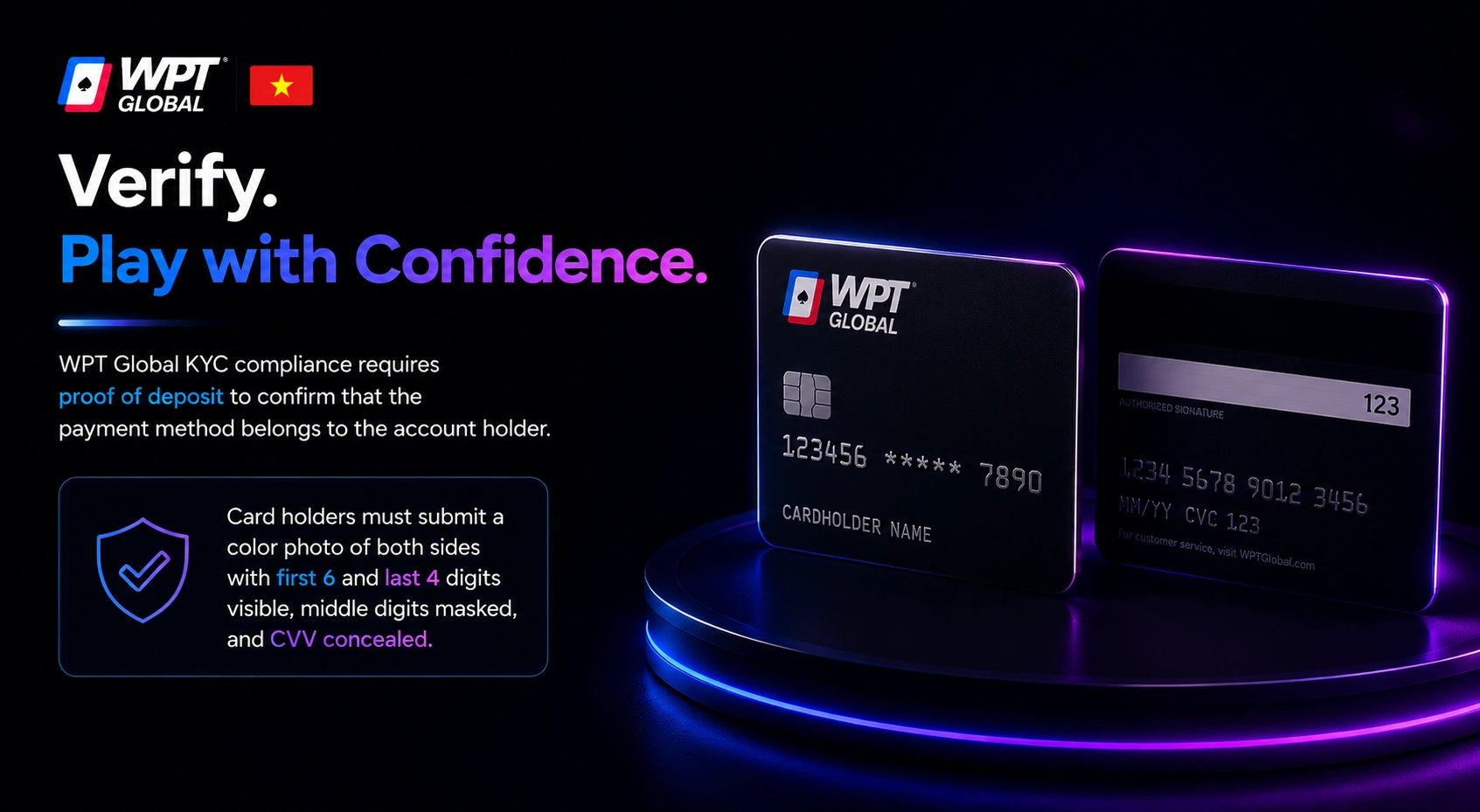 WPT Global Vietnam KYC card verification with both card sides
